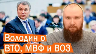 Володин о ВТО, МВФ и ВОЗ