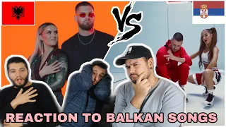 Reaction to Balkan Songs: Fatima Ymeri ft Trimi -Amore (Albania) vs. CVIJA X TEODORA -NOKAUT(Serbia)