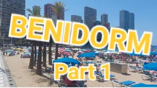 FIRST EVER trip to BENIDORM!!! TRAVEL DAY, HOTEL and MEGA BUSY beach front walk to the OLD TOWN.