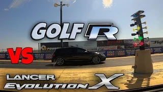 Tuned Evo X vs Tuned Golf R - DRAG RACE