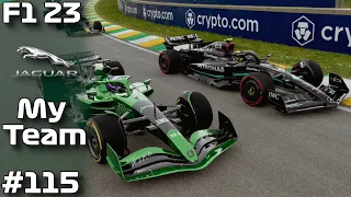 EPIC THREE WAY FIGHT FOR THE WIN IN BRAZIL (F1 23 My Team Season 5 Round 20)