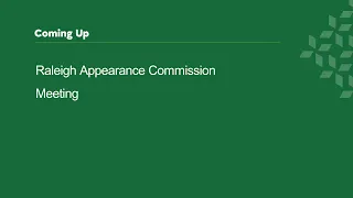 Raleigh Appearance Commission - September 07,  2023