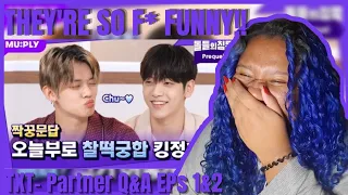 THEY'RE SO F* FUNNY!!| TXT - PARTNER Q&A EPS 1&2 | SILENCE OF STONES | KPOP REACTION