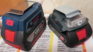 Bosch GAA 18V-24 - адаптер USB и его предшественники (апгрейд Metabo PA 14.4-18 LED-USB)