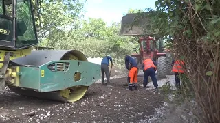 Подготовка к укладке асфальтового покрытия. Вокзальная. Гвардейское. Крым