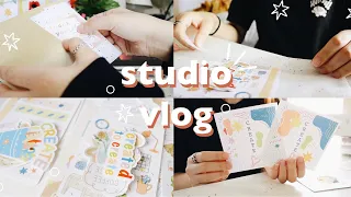 STUDIO VLOG 07 // packaging orders + opening happy mail + cleaning/organizing my desk 🌸