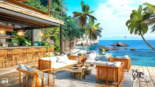 Sweet Bossa Nova Jazz Music & Ocean Wave Sounds at Seaside Cafe Ambience for Relax, Stress Relief