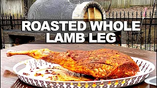 Roasted Whole Lamb Leg and Turkish Pita Bread in Wood-Fired Oven - How to cook