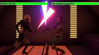 Kanan Jarrus vs. The Grand Inquisitor with healthbars