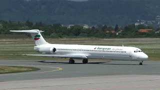 European Air Charter MD-82 landing at Graz Airport | LZ-LDJ