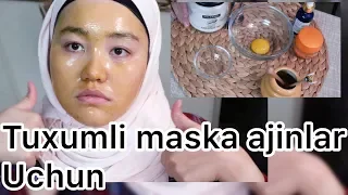 🌝hamma teri tarkibiga tog’ri keladigan tuxumli maska ajinlarni tekislaydi🌝