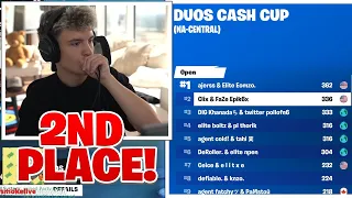 Clix & FaZe EpikWhale 2ND PLACE Duo Cash Cup Finals🏆($1,000)