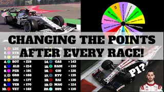F1 CAREER MODE BUT A NEW POINTS SYSTEM AFTER EVERY RACE! CRAZY RESULTS!