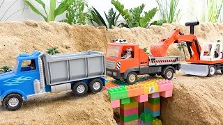 Bridge Construction Vehicles Concrete, Road Roller, Fire Truck,Train,Transporting Cars | BIBO TOYS