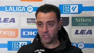 LAS PALABRAS DE XAVI SOBRE LA POLEMICA EXPULSION DE VITOR ROQUE TRAS VICTORIA ALAVES 1-3 BARCELONA