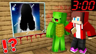 Why Scary SAMARA From THE RING ATTACK HOUSE JJ and Mikey At Night in Minecraft - Maizen