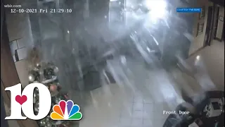 Camera in bank lobby captures tornado in Mayfield, Kentucky