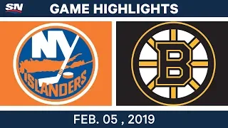 NHL Highlights | Islanders vs. Bruins - Feb. 5, 2019