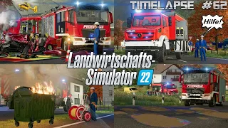 Ein TAG bei der BERUFSFEUERWEHR ERLENGRAT! 🔥🚒💨 FEUER, UNFALL & ÖLSPUR! 💪👨‍🚒 | [LS22] - Timelapse #62