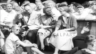 Grace Kelly with her family and friends aboard the USS Constitution as she heads ...HD Stock Footage