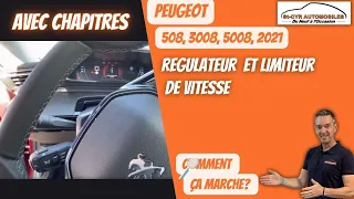 Peugeot 508,3008,5008, de 2021, Régulateur et limiteur de vitesse avec radar