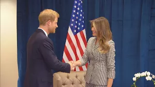 First Lady Melania Trump Meets Prince Harry at Game Supporting Wounded Warriors