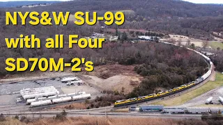 NYS&W SU-99 with all Four SD70M-2's across North Jersey