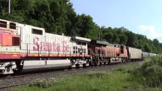 NS 64K with a ex Santa Fe Warbonnet trailing near Enon Valley, PA