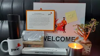 Unboxing of PwC welcome kit