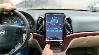 Tesla Style Android Car Stereo Radio GPS Navigation Head Unit SatNav Replacement Hyundai Santa Fe