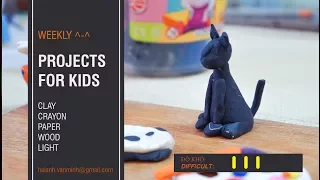 Clay for kids | Black Cat | Step by step ◉◡◉