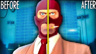 Meet the Spy but every time someone says "Spy" the quality gets worse
