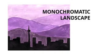 [Acrylic Painting] How to paint a Monochromatic Landscape I Atmospheric perspective art tutorial