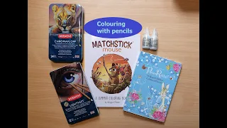 Matchstick Mouse Summer colouring with new pencils and Stickles