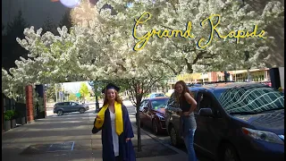 Walking downtown during Grand Rapids Community College Commencement Thursday (04/25/2024)