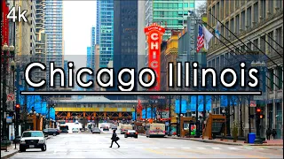 【4K】Downtown Chicago Illinois Walking Tour (1 Hour 22 Minutes) |4k 60FPS| UHD 4k