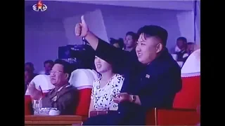 Kim Jong Un and Ri Sol Ju enjoy Moranbong Performance - Song of Coastal Artillery Women