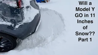 Can a Model Y Drive in 11 Inches of Snow??