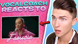 VOCAL COACH Justin Reacts to Faouzia - Paparazzi Live Studio Cover