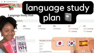 language study plan | my language learning schedule for japanese, spanish, & korean!