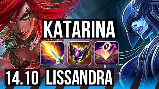 KATARINA vs LISSANDRA (MID) | Quadra, Legendary, Rank 10 Kata, 18/5/8 | NA Master | 14.10