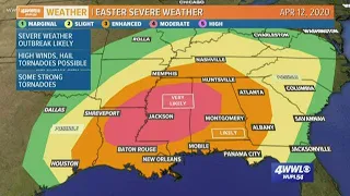 New Orleans Severe weather forecast: Enhanced risk of severe weather Easter Sunday