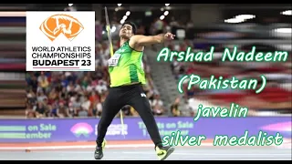 Arshad Nadeem (Pakistan) 2023 world championships javelin Budapest (silver medalist).