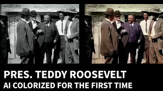 President Teddy Roosevelt and the Rough Riders in 1910 [AI Color and 1080P]