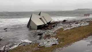 Storm surge leads to historic water levels along Maine coast