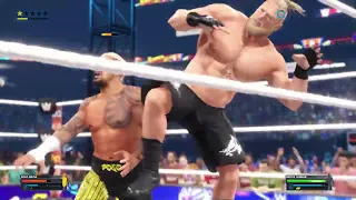 WWE Summerslam 2023 The Beast Brock Lesnar vs Solo Sikoa 2K23 Title Fight