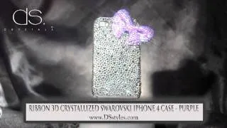 Ribbon 3D Crystallized Swarovski Phone 4 Case - Purple from dsstyles.com