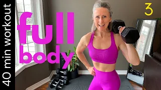 Full body MUSCLE + STRENGTH workout at home