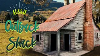 Aussie Outback Shack made from cardboard Scratch build for beginners.