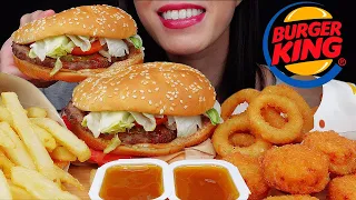 ASMR BURGER KING WHOPPER, ONION RINGS, FRIES, CHEESY TOTS MUKBANG 먹방 (No Talking) EATING SOUNDS